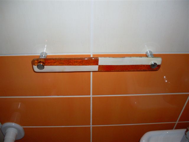 porta asciugamano bidet scacchi panna-arancio