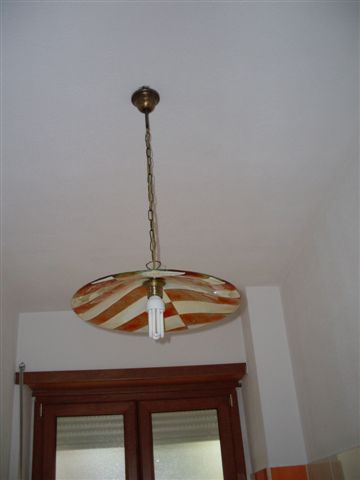 lampadario scacchi panna-arancio