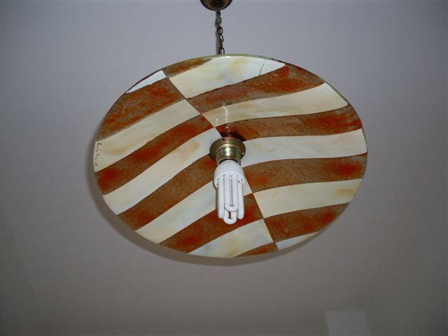 lampadario 2 scacchi panna-arancio